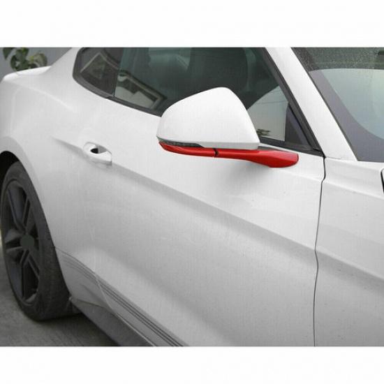 Rear View Side Door Mirror Frame Strip 4* For Ford Mustang 2015- Bright Red