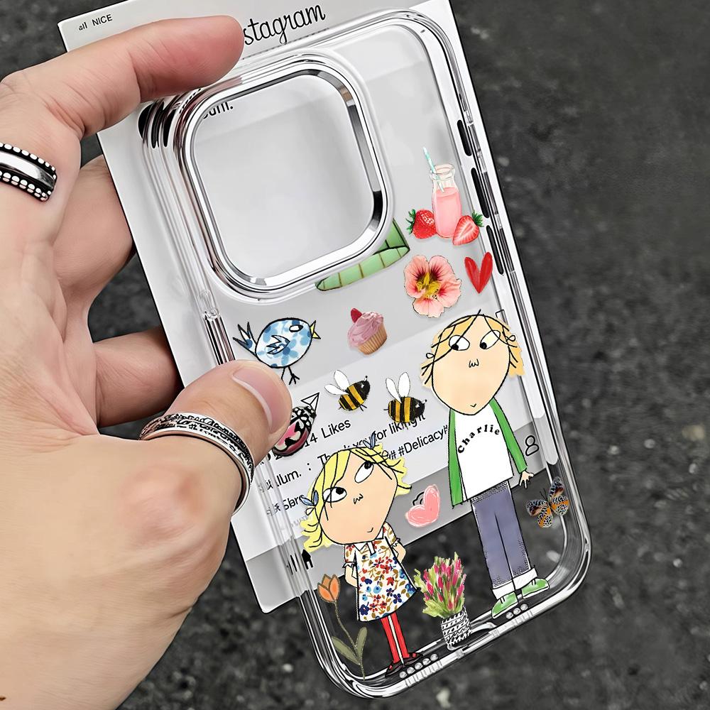 

Cute Charlies And Lolas Phone Case For IPhone 17 16e 16 15 14 13 12 11 Mini Pro Max X XR XSMAX 8 Air Plus Transparent Soft Cover iPhone 16