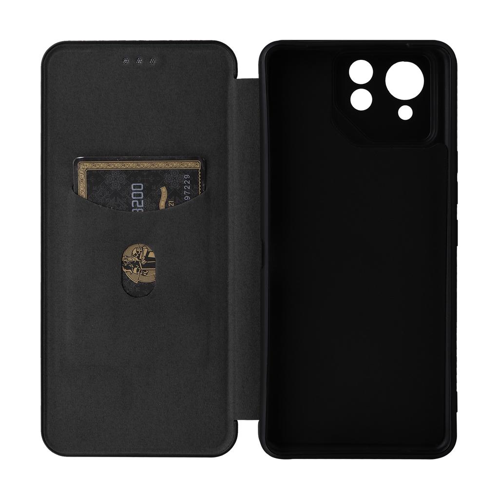 For Asus ROG Phone 8 Pro 5G/8 5G Leather Case with Card Slot Carbon Fiber Texture