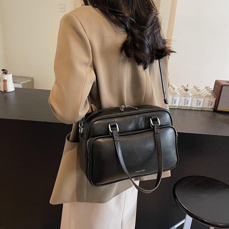 Large-Capacity Bag For Women, Simple Underarm Bag, Foreign-Style Shoulder Bag, Textured Briefcase For Women