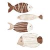4Pcs/Set Wall Fish Decorations Coastal Wall Art Wooden Fish Retro Rustic Fish Wall Ornaments