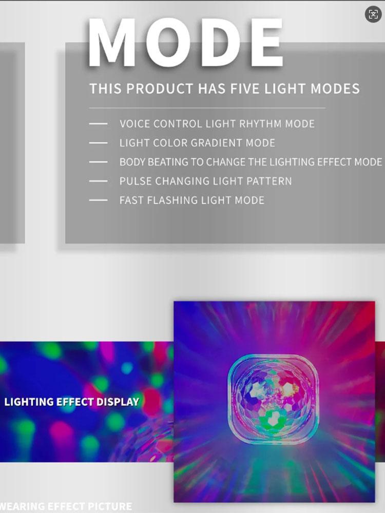 Portable LED Colorful Night Light Disco Stage Light Sound Control Wearable Childrens Toys Watch Ambient Lamp for KTV Concert Bar