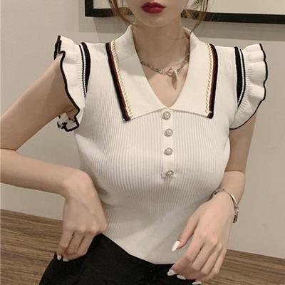 Summer Matchy-matchy V-neck Thin Design Niche Sleeveless Knit Top T-shirt Female Tide Casual Essential Comfort and Style Slim Fit Pullovers Tees
