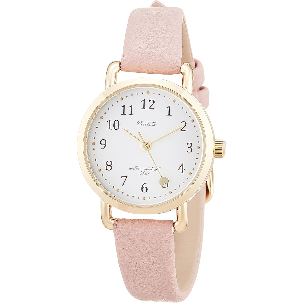 Fieldwork Analog Watch Waterproof Leather Strap Harp Pink for Women