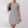 Women's Summer Casual Backless Cap Sleeve T Shirt Dress Round Neck Party Dresses