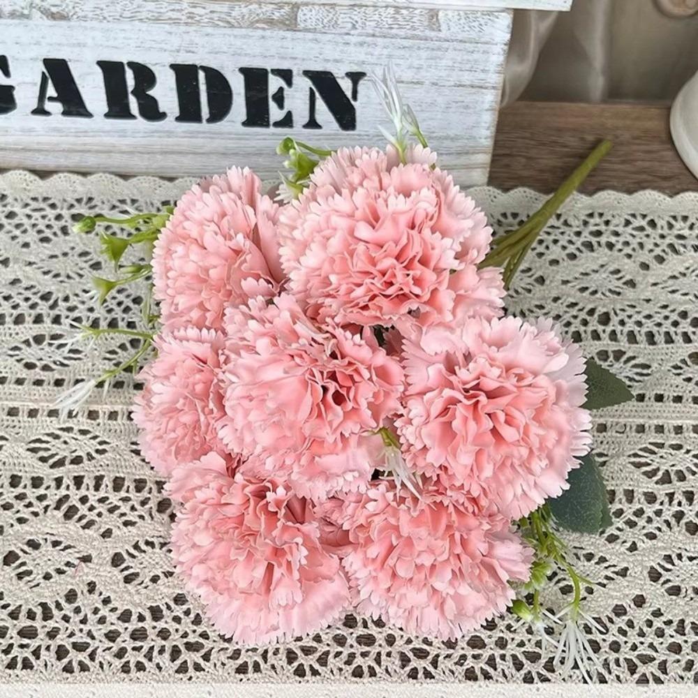 Fashion 7-Heads Fake Carnation Silk Simulated Bouquet-Artificial Flowers Fake Flower Party Decor & Holiday Gifts