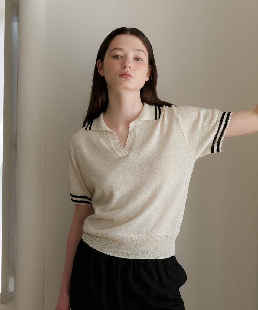 YUPPE Line Collar Knit_Beige