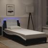 Vidaxl LED Bed Frame, Black-White, 80X200 Cm, Faux Leather