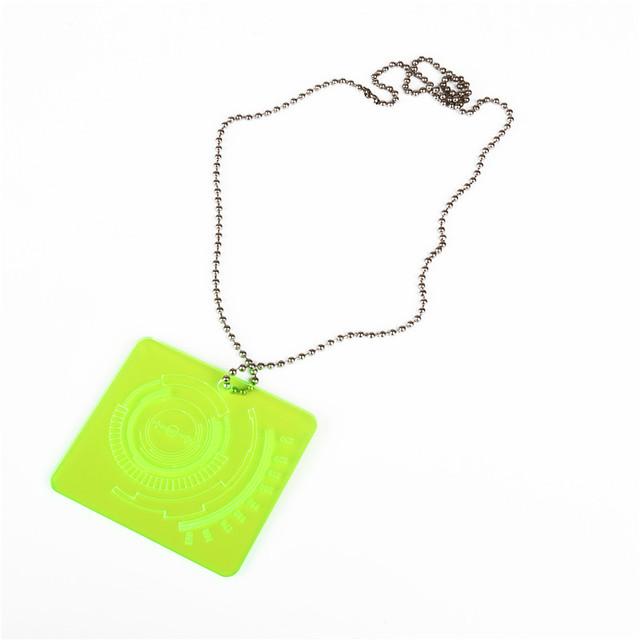 

Футуристическое ожерелье с подвеской «Хакер» для женщин и мужчин, серебряная цепочка 50 см/60 см/70 см, акрил, зеленый, розовый циферблат, модные ювелирные изделия 50cm зелёный