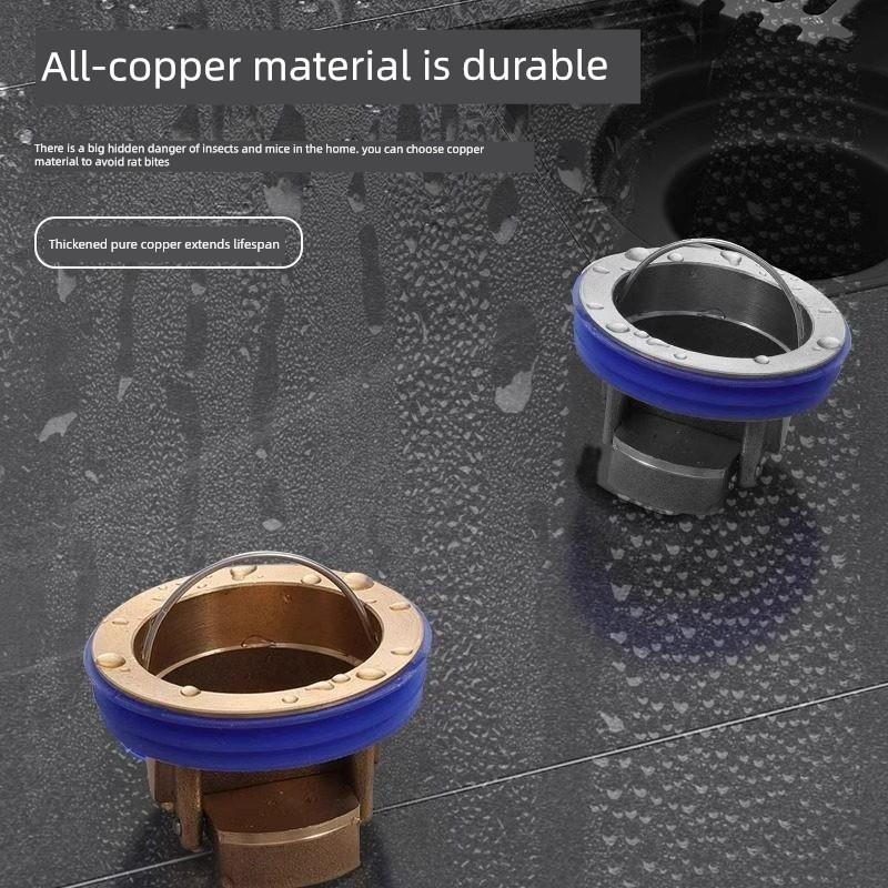 Anti-Odor Device for Bathroom Floor Drain, Universal Toilet Anti-Mosquito Drain Pipe Connector with Full Copper Core to Prevent Odor Return