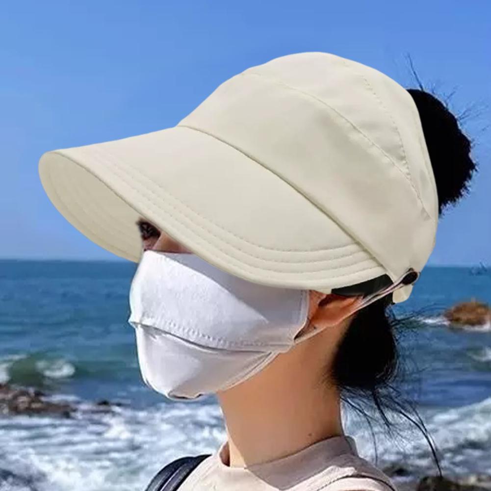 Outdoor UV Protection Hollow Top Sun Hat Foldable Beach Hat Portable Sun Visor Hat for Women