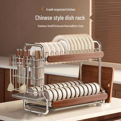 Stainless Steel Multi-Functional Dish Drying Rack and Kitchen Storage Organizer