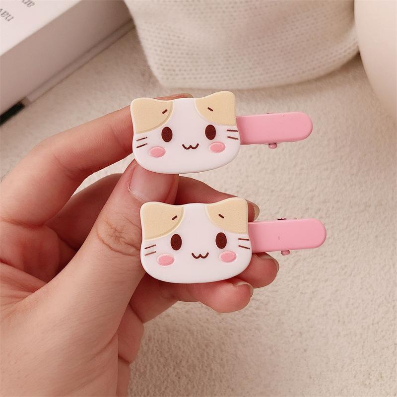 

2pcs Cute Kawaii Cat Hair Clips Cartoon Kitten Hairpins for Children Girls Acrylic Little Cat Hair Side Clip Hair Accessories