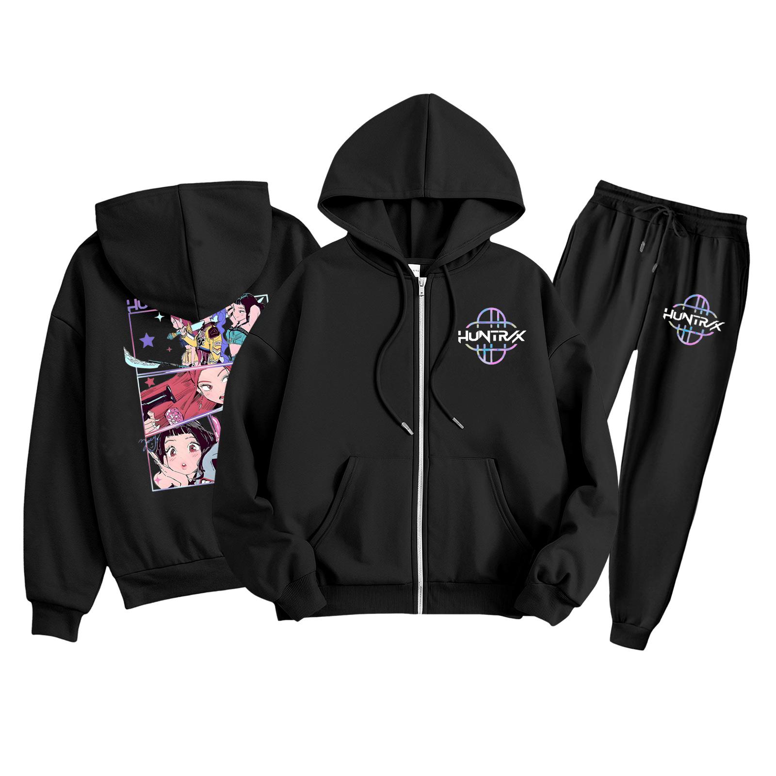 

Children s Fashion Long Sleeve Zipper Hooded Sweatshirt Sweatpants Solid Color Pocket Sweatshirt Set 100