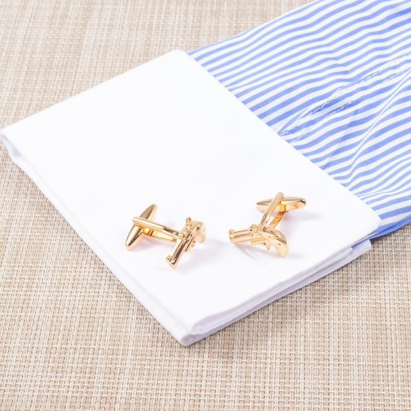 High End Electroplated Gold Silver Signal Gun Copper Cufflinks Men's French