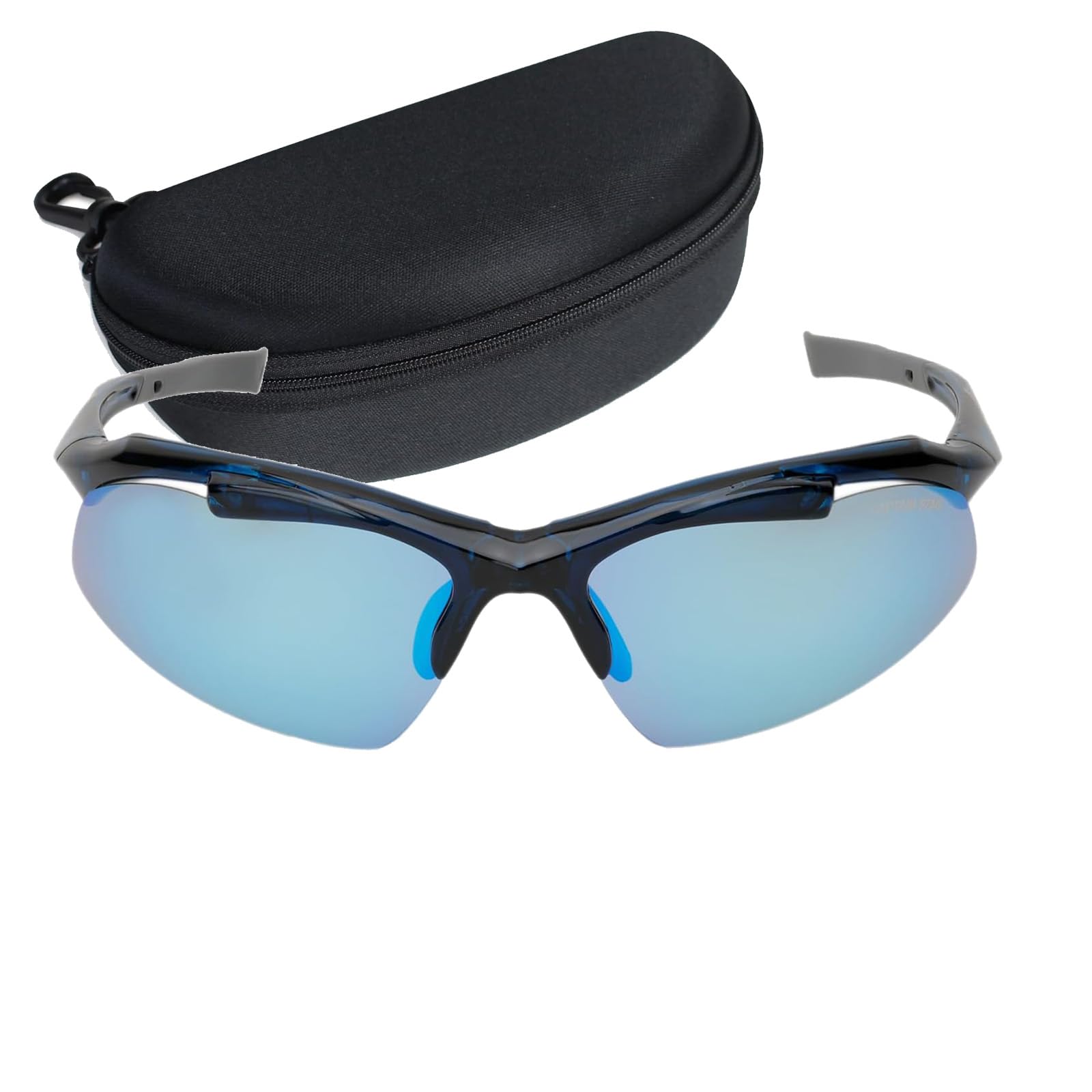 

Captain Stag Polarized Sunglasses with Sunglasses PC Smoke Blue Reevo Men s Case, Plastic, Mirror, CSP-S007-3-EH-72