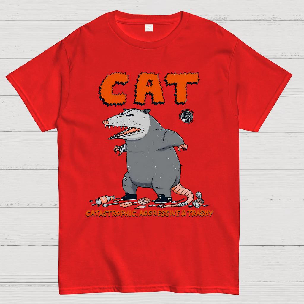 Cat Catastrophic Aggressive Trashy Cotton Summer Casual Cool Loose T-Shirt