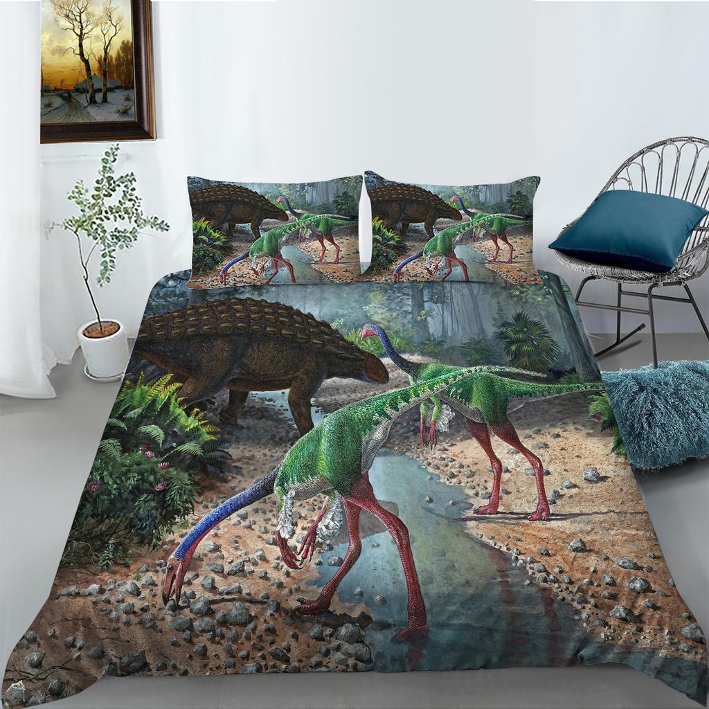 Dinosaurier-Serie Polyester Bettwäsche Zweiteiliges Set Digitaldruck