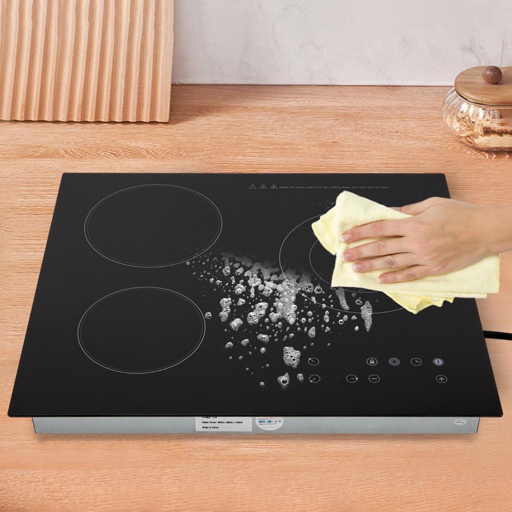 Electric Stovetop 3 Burners Radiant Electric Stove 110v 2600w Electric Ceramic Stove Built-In & Countertop Electric Burner