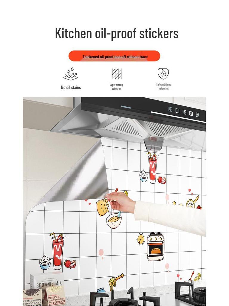 Selbstklebende, Hitzebeständige, Wasserdichte Küchenaufkleber für Herde, Arbeitsplatten, Schränke und Dunstabzugshauben