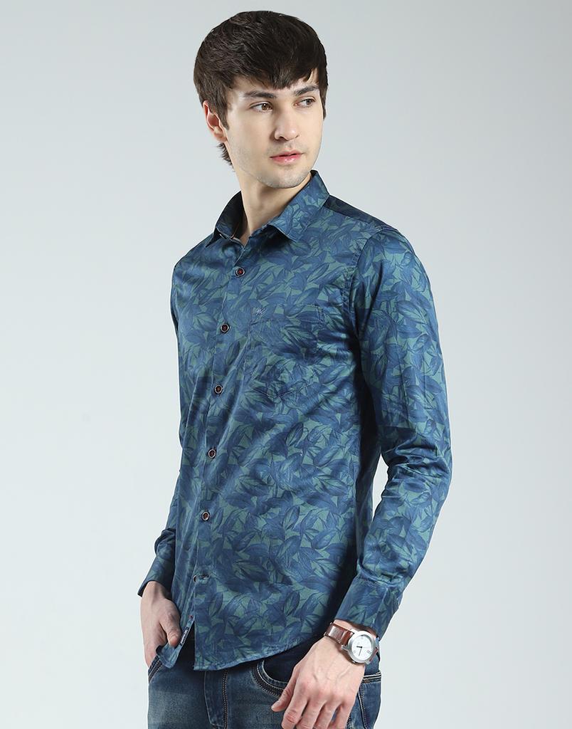 MONTE CARLO Men's Slim Fit Striped Full Sleeve Shirt