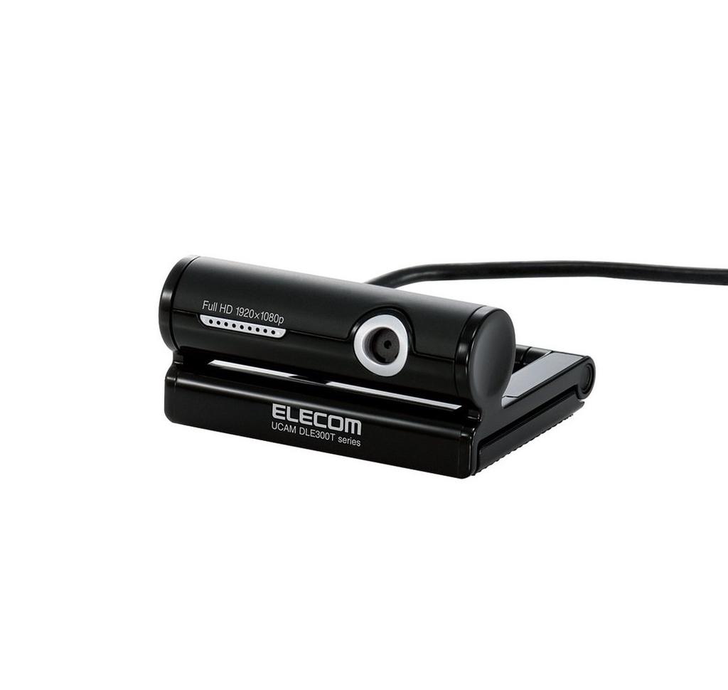ELECOM UCAM-DLE300TNBK 3.15 Megapixel Webcam with Built-in Microphone, Full HD Support, Black, Mac Compatible