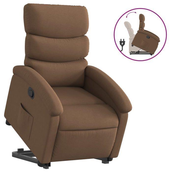 VidaXL Recliner Brown Fabric, Reclining Chair, Recliner for Elderly, Lift Chair 3203982