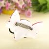 Blucome Acrylic Black Glasses Fox Shape Brooches Handmade Women Kid Animal Brooch Cartoon Brooch Pins Lapel Badges DIY Adornment
