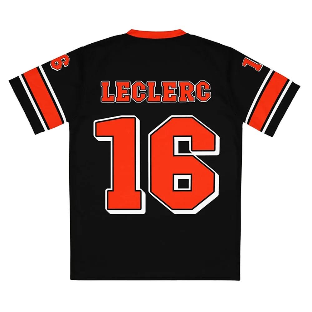 Racer CharlesLeclerc Number 16 Jersey Short Men/Women Unisex Tees Loose Casual Design 3D Printing graphic T-shirt V-neck Clothing valentine's day