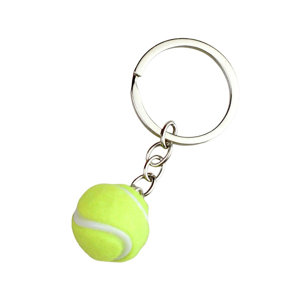 Realistic Tennis Keychain Accessory For Sports Fan Lightweight Portable Design Alloy Materials Keyring Creative Gift