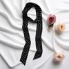 Korean Style Polka Dot Silk Neckerchief: Versatile Thin Scarf with Pointed Ends for Women, Perfect for Bags, Shirts, and Ribbons.