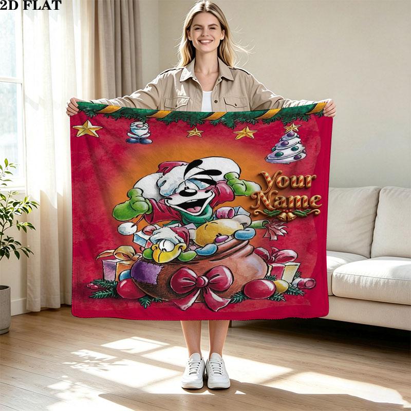 1PC Diddl Custom Name Patterned Flannel Blanket Suitable For All Seasons for Home Decor Warmth and Comfort Gifts Holiday Present