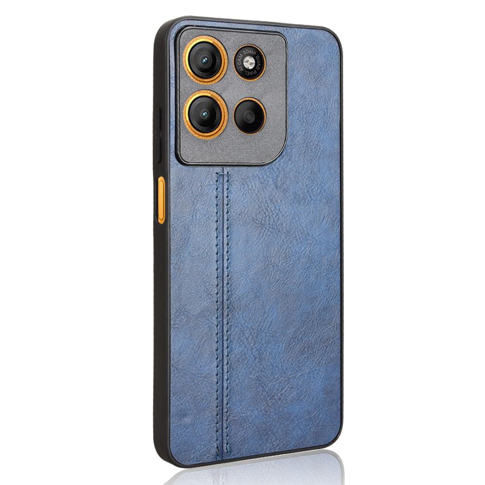 For Motorola Moto G15 Power 4G/G15 4G Case Cowhide Texture Leather+TPU+PC Phone Cover Stitching Line