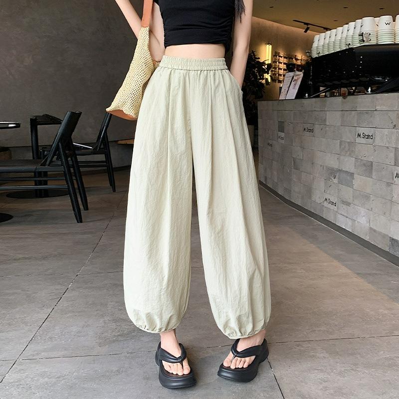

Ice Sunscreen Fluffy Three-dimensional Bloomers Women s Summer Plus Size Fat Mm Casual Nine-point Pants Loose and Thin Carrot Pants 4XL абрикосовий