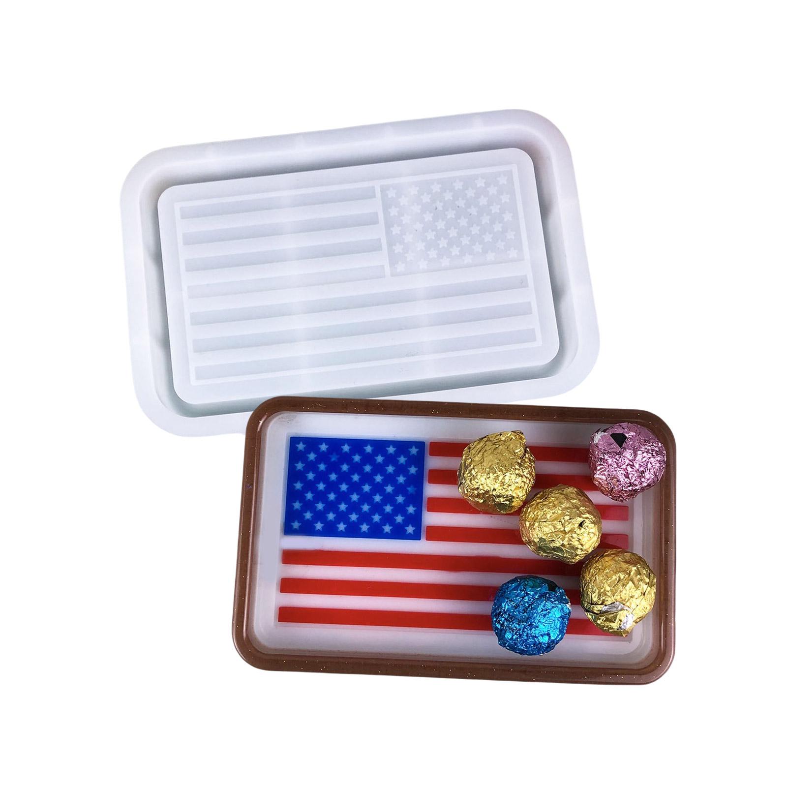 

Silicone Tray Mold Resin Crafting Moulds Rectangular Flag Design Craft Making Tray Moulds Epoxy Coaster Molds for Plate