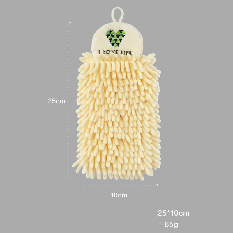 Cute Chenille Soft Hand Towels Home Super Absorbent Eco-Friendly Wipe Cloth with Hanging Loops for Kitchen Bathroom
