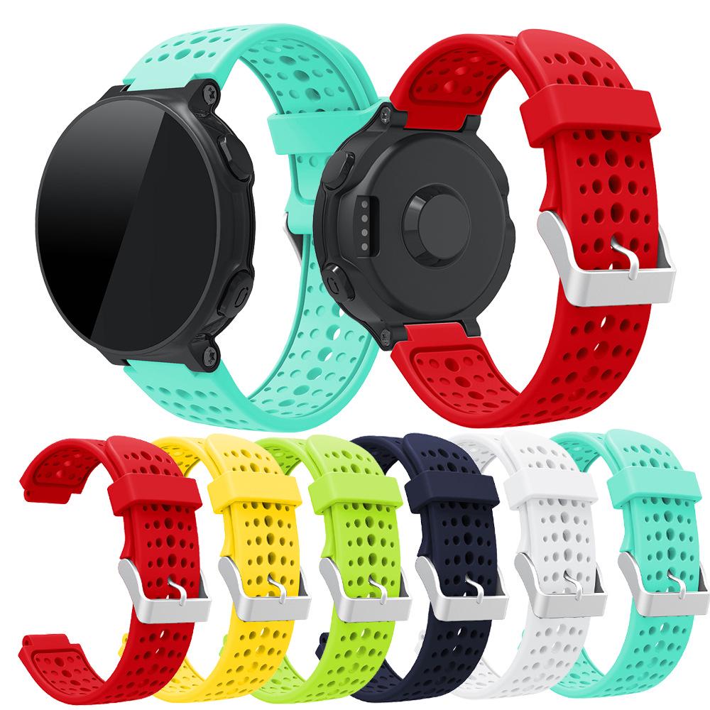 Monochrome Silicone Watch Band for Garmin Forerunner 235/620/735XT - Round Hole, Replacement Wristband S5/S6.