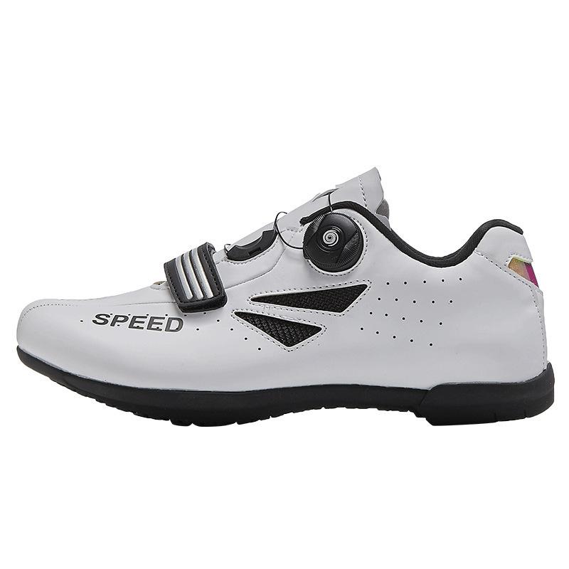 Autumn new lock shoes cycling shoes men's and women's road cycling power shoes leather surface mountain cycling sports shoes
