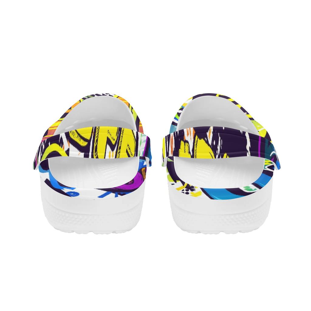 Women Men Printed EVA Beach Shoes Lightweight Breathable Slip On Garden Clogs Pool Bathroom Home Summer Sandals Daily Wear