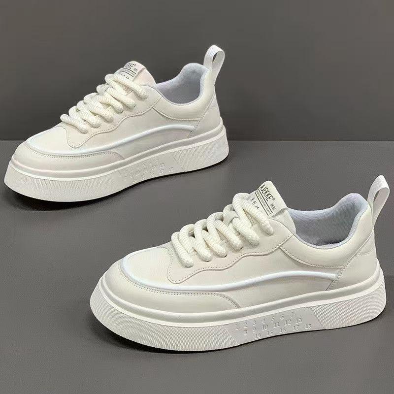 Summer 2025 Men's Breathable Sneakers, Versatile White Casual Sports Shoes with Thick Soles