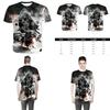 Fashion Men Funny Skull 3d Print T-shirt With Casual Crew Neck And Short Sleeves