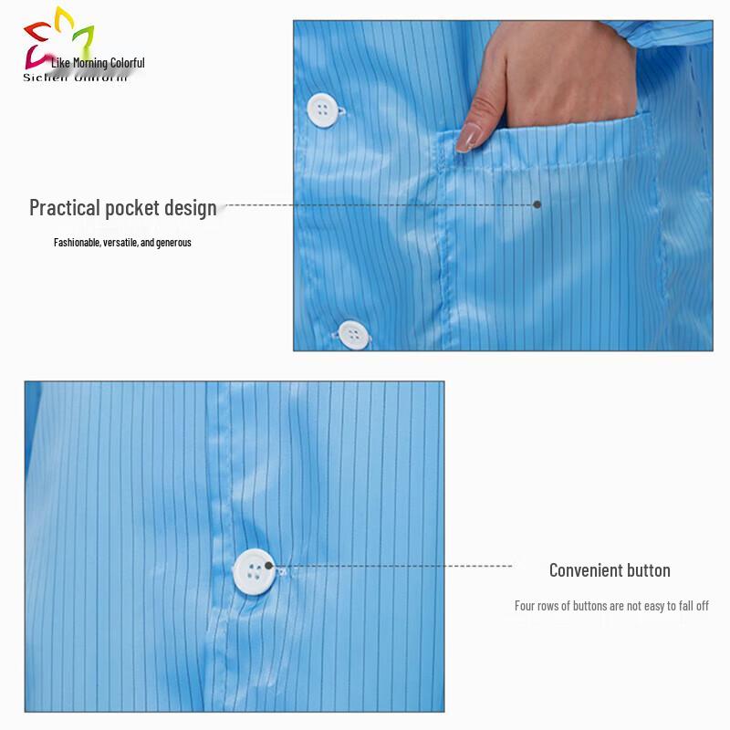 Antistatic Hooded Lab Coat Work Uniform S