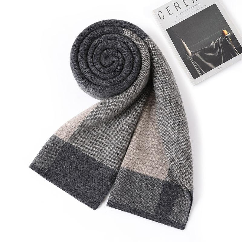 

Winter new high-end cashmere scarf men and women warm in autumn and winter thickened wool scarf birthday gift box 180cm червоний колір чорний