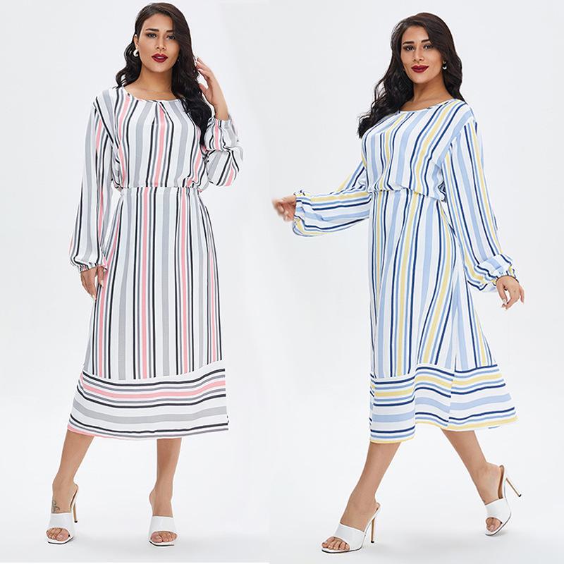 Plus Size Arabic Muslim Casual Robe - Spring/Summer Middle Eastern Dress