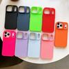Fashion Fluorescent Candy Color Hide Lens Stand Phone Case For iPhone 17 Air 16 E 15 14 13 Pro Max Plus Bracket Anti-fall Cover