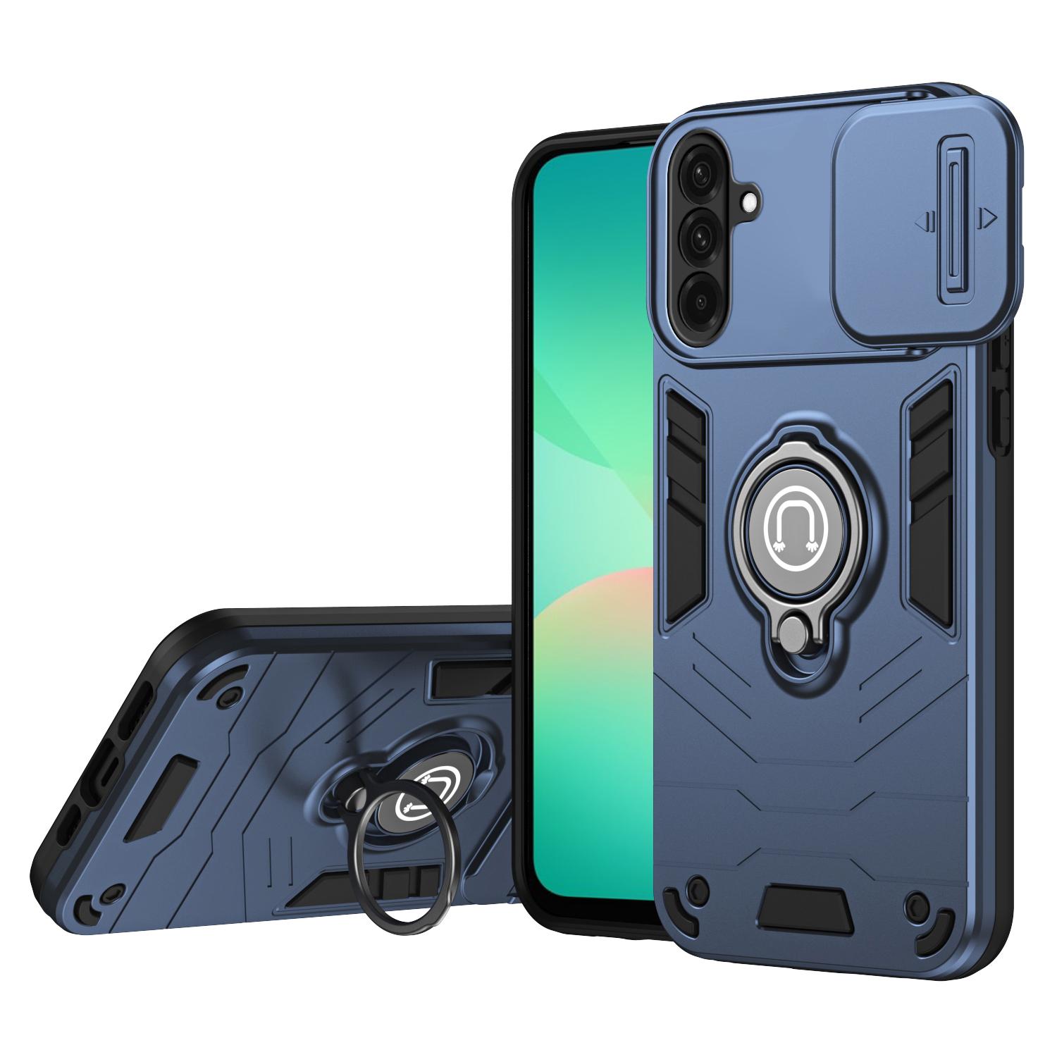 

For Samsung Galaxy A26 5G Case Slide Camshield Kickstand PC+TPU Phone Cover Blue