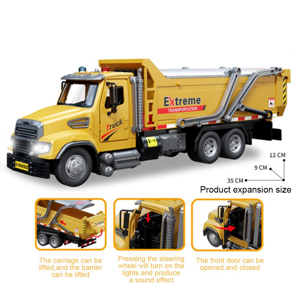 Alloy Excavator Mixer Truck Crane Transport Car Model Toy Music Light Doors Opened Engineering Vehicles Toys Collectible Item