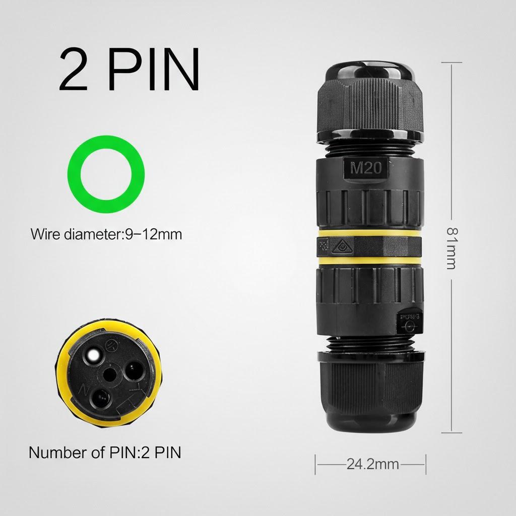 

Solar Connector 3 Loose IP68 Waterproof Cable Connector for LED Light Electrical Wiring Outdoor Use