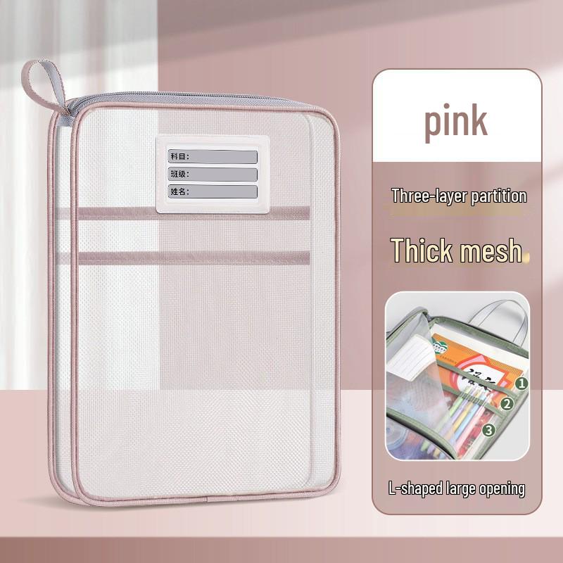 Best-Selling Transparent Student Mesh Handbag with L-Shaped Zipper