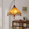 Retro Fabric Pendant Light Tassel Ceiling Chandelier Led Hanging Lamp for Bedroom Living Room Dining Table Decor